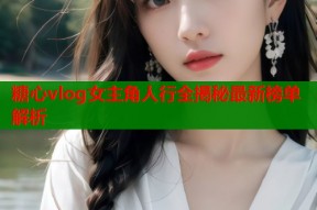糖心vlog女主角人行全揭秘最新榜单解析