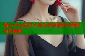 糖心vlog生肖卡会员专属福利与精彩内容揭秘
